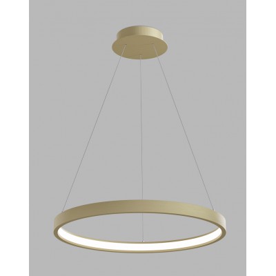 PORKA 60W CCT TRIAC Závěsné svítidlo, hliník, zlatá, dif. plast opál, LED 60W, 4200lm, nast.teplota CCT teplá 3000K-neutrální 4000K, stmív. TRIAC, 230V, IP20, tř.1, rozměry d=800mm, vč závěs lank l=2500mm, lze zkr.