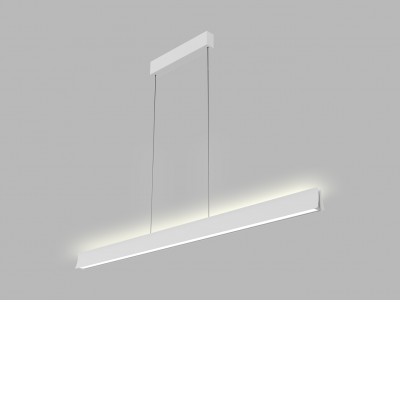 ROUIDRI HL 39W Casambi Závěsné svítidlo, kov, bílá, dif plast opál, LED 39W, 3120lm, teplá 3000K, stmív. Casambi, Ra90, UGR<19, 230V, IP20, rozměry 1200x65x35mm, vč závěs lanka l=2000mm, lze zkr., svítí nahoru/dolů.