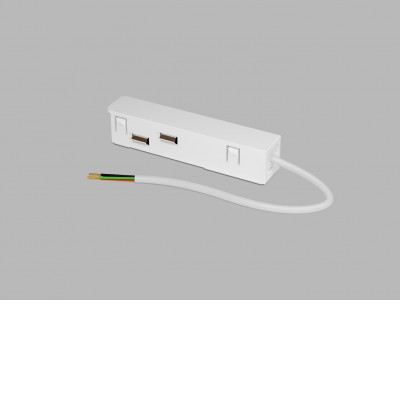 KASEL 48V DALI Napájecí konektor pro magnetický systém, těleso plast, povrch bílá, stmívání DALI, 48V.