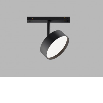 STEIN 12W Svítidlo do magnetického systému, nast. směr svícení, těleso kov, povrch černá, difuzor plast opál, LED 12W, 1000lm, teplá 3000K, 48V, IP20, rozměry d=113mm, h=90mm.