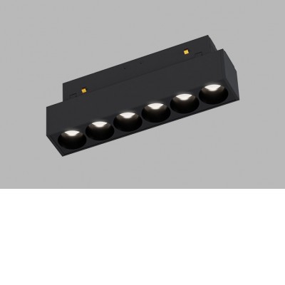 STAK 6W CCT DALI Svítidlo do magnetického systému, těleso kov, povrch černá, LED 6W, 534lm, přepín CCT teplá 3000K/3500K/neutrální 4000K, stmív. DALI, vyzař. úhel 38°, 48V, IP20, rozměry 121x44x22mm