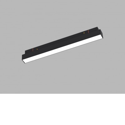 RORY 12W CCT DALI Svítidlo do magnetického systému, těleso kov, černá, difuzor plast opál, LED 12W, 1020lm, přepín CCT teplá 3000K/3500K/neutrální 4000K, stmív. DALI, vyzař. úhel 110°, 48V, IP20, rozměry 306x44x22mm