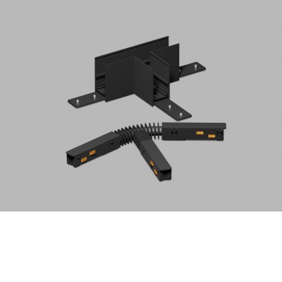 KASEL T spojka T-konektor, spoj pro magnetický systém, materiál hliník, povrch černá, stmívání DALI, 48V, rozměry 110x68x53mm.