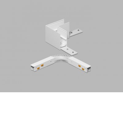 VERT CTH90 48V Rohová L spojka 90°, horizontální odbočení, stropního magnetického systému, materiál hliník, povrch bílá, stmívání DALI, 48V, rozměry 68x53x68mm.