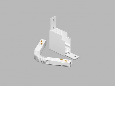 VERT CTV90 48V Rohová L spojka 90°, vertikální odbočení, stropního magnetického systému, materiál hliník, povrch bílá, stmívání DALI, 48V, rozměry 68x68x26mm