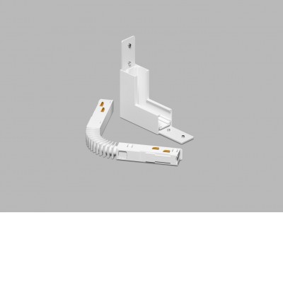 INDHOVE CTV90 48V Rohová L spojka 90°, vertikální odbočení, stropního magnetického systému, materiál hliník, povrch bílá, stmívání DALI, 48V, rozměry 68x26x68mm