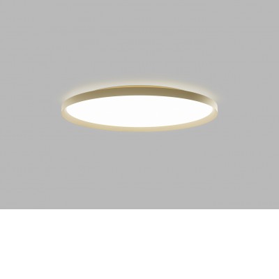 RANDY C Stropní svítidlo, hliník, zlatá, difuzor plast opál, LED 88W, 6160lm přepínatelná teplota CCT teplá 3000K-neutrální 4000K, Ra90, stmívíní TRIAC, 230V, IP20, d=800mm, h=70mm