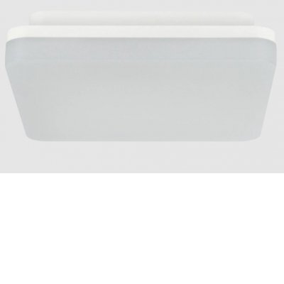 BACHE SQ 18W IP54 HF senzor Stropní svítidlo, HF senzor pohybu, záběr 360°, dosah 8m, čas 90s, plast bílá, dif plast opál, LED 18W, teplá 3000K/1900lm, neutrální 4000K/2000lm, IP54, tř.2, rozměry 220x220x51mm.