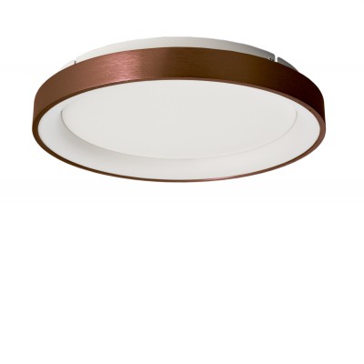 LANEA PL 42W CCT Stropní svítidlo, těleso hliník, povrch kávová, difuzor plast opál, LED 42W, přepín CCT teplá 3000K-neutrální 4000K, stmívatelné TRIAC, d=580mm, h=60mm, svítí nahoru/dolů