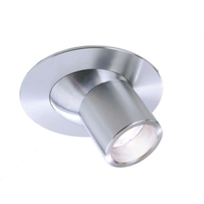 BODO VÝPRODEJ Vestavné bodové svítidlo výklopné +-35°, materiál hliník, povrch elox šedostříbrná, LED 1W, teplá 3000K, vyzař úhel 30°, 230V, IP20, d=40mm.