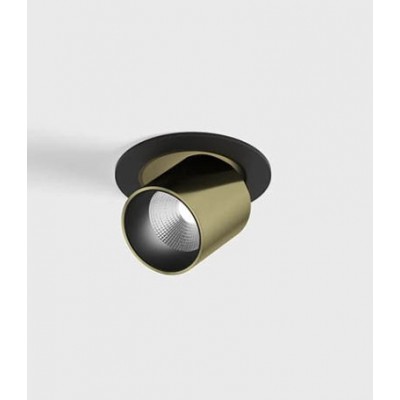 ALEST BI 4W 50° Stropní, podhledové, bodové svítidlo, výklopné, nast. směr svícení, těleso hliník, povrch černá a mosaz, LED 4W, 340lm, teplá 3000K, vyzař. úhel 50°, Ra90, 230V, IP20, rozměry d=30mm.