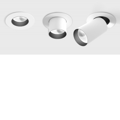 ALEST BI 9W 30° Stropní, podhledové, bodové svítidlo, výklopné, nast. směr svícení, těleso hliník, bílá, LED 9W, 690lm, neutrální 4000K, vyzař. úhel 30°, Ra90, 230V, IP20, rozměry d=90mm.