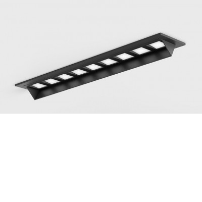 BRAINE WL 10W/14W WALLWASHER Stropní podhledové bodové buňkové svítidlo, ASYMETRICKÉ WALLWASHER, těleso hliník, povrch černá, rámeček černá/bílá, LED 10W, 14W, teplá 3000K/neutrální 4000K, vyzař. úhel 48°x25°, Ra90, 230V, IP20, rozměry 218x45x38mm.