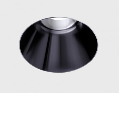 BLANKET BI R 6,3W IP44 Stropní, podhledové, bodové svítidlo, bezrámečkové, hliník, komínek černá lesk, LED 6,3W, 640lm, teplá 2700K, vyzař. úhel 55°, Ra90, 230V, IP44, rozměry d=50mm, h=57mm.