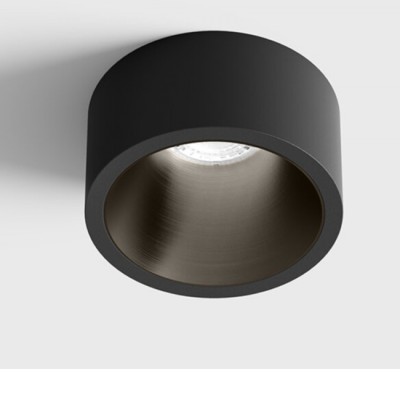 BLANKET BI 6,3W IP44 Stropní, podhledové, bodové svítidlo, plast, povrch vnější černá mat, vnitřní modročerná,  LED 6,3W, 640lm, teplá 2700K, vyzař. úhel 55°, Ra90, 230V, IP44, rozměry d=55mm, h=58mm.