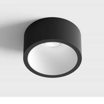 BLANKET BI 6,3W IP44 Stropní, podhledové, bodové svítidlo, plast, povrch vnější černá mat, vnitřní bílá,  LED 6,3W, 640lm, teplá 2700K, vyzař. úhel 55°, Ra90, 230V, IP44, rozměry d=55mm, h=58mm.