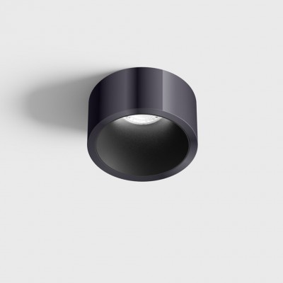 BLANKET BI 6,3W IP44 Stropní, podhledové, bodové svítidlo, plast, povrch černá lesk, LED 6,3W, 640lm, teplá 2700K, vyzař. úhel 55°, Ra90, 230V, IP44, rozměry d=55mm, h=58mm.