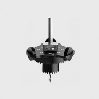 montážní sada Montážní nástroj pro vytvoření otvoru bezrámečkových podhledových svítidel, materiál kov, povrch černá, rozměry d=85mm.