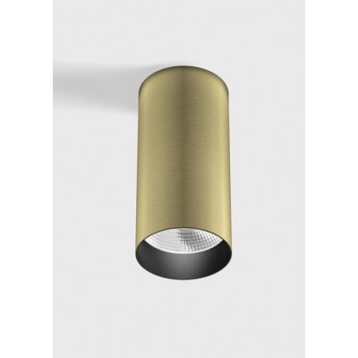 ALEST PL 9W 35° Stropní přisazené bodové svítidlo, těleso hliník, povrch mosaz, LED 9W, 540lm, teplá 3000K, vyzař. úhel 35°, Ra90, 230V, IP20, rozměry d=52mm, h=110mm.