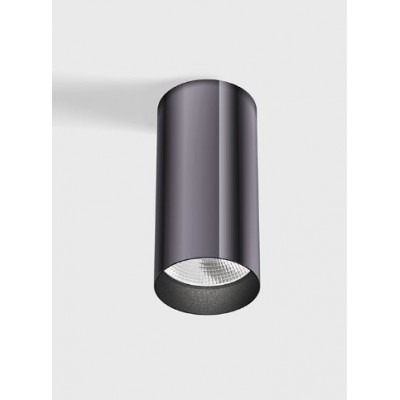 ALEST PL 9W 35° Stropní přisazené bodové svítidlo, těleso hliník, povrch černá lesk, LED 9W, 540lm, teplá 3000K, vyzař. úhel 35°, Ra90, 230V, IP20, rozměry d=52mm, h=110mm.