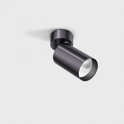 ALEST PL 9W 50° Stropní přisazené bodové svítidlo, nast. směr svícení, těleso hliník, povrch černá lesk, LED 9W, 540lm, teplá 3000K, vyzař. úhel 50°, Ra90, 230V, IP20, rozměry d=52mm, h=140mm.