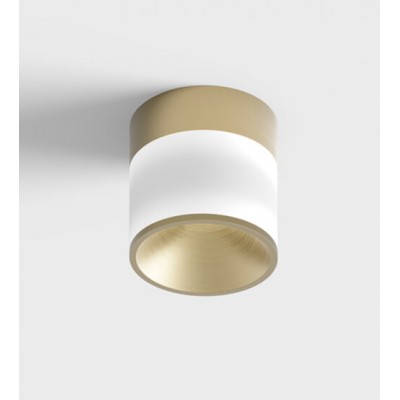 ARLON PL 9W UGR>19 Stropní přisazené bodové svítidlo, těleso hliník, povrch mosaz, difuzor plast opál, LED 9W, 560lm, teplá 3000K, vyzař. úhel 60°, UGR>19, Ra90, 230V, IP20, rozměry d=100mm, h=105mm.