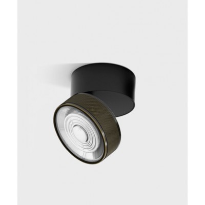 DAME PL B 7W Stropní přisazené bodové svítidlo, výklopné, hliník, povrch černá a bronzová, LED 7W, 624lm, neutrální 4000K, vyzař. úhel 45°, Ra90, 230V, IP20, rozměry d=75mm, h=70mm.