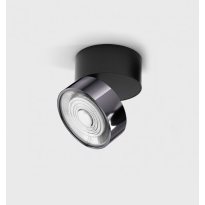 DAME PL B 7W Stropní přisazené bodové svítidlo, výklopné, hliník, povrch černá lesk, LED 7W, 624lm, neutrální 4000K, vyzař. úhel 45°, Ra90, 230V, IP20, rozměry d=75mm, h=70mm.