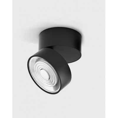 DAME PL B 7W Stropní přisazené bodové svítidlo, výklopné, hliník, povrch černá, LED 7W, 624lm, teplá 3000K, vyzař. úhel 45°, Ra90, 230V, IP20, rozměry d=75mm, h=70mm.