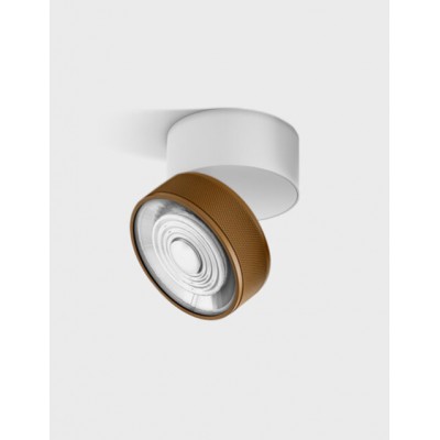 DAME PL W 7W Stropní přisazené bodové svítidlo, výklopné, hliník, povrch bílá a kávová, LED 7W, 624lm, neutrální 4000K, vyzař. úhel 45°, Ra90, 230V, IP20, rozměry d=75mm, h=70mm.