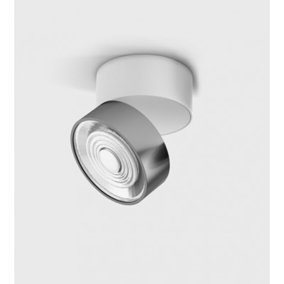 DAME PL W 7W Stropní přisazené bodové svítidlo, výklopné, hliník, povrch bílá a chrom, LED 7W, 624lm, neutrální 4000K, vyzař. úhel 45°, Ra90, 230V, IP20, rozměry d=75mm, h=70mm.