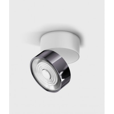 DAME PL W 7W Stropní přisazené bodové svítidlo, výklopné, hliník, povrch bílá a černá lesk, LED 7W, 624lm, teplá 3000K, vyzař. úhel 45°, Ra90, 230V, IP20, rozměry d=75mm, h=70mm.