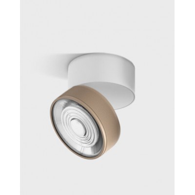 DAME PL W 7W Stropní přisazené bodové svítidlo, výklopné, hliník, povrch bílá a béžová, LED 7W, 624lm, neutrální 4000K, vyzař. úhel 45°, Ra90, 230V, IP20, rozměry d=75mm, h=70mm.