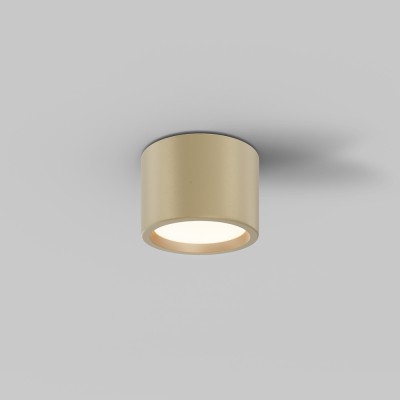 BALOO 15W, IP44 Stropní, přisazené svítidlo do koupelny, těleso kov, povrch zlatá mat, difuzor plast opál, LED 15W, 1320lm, teplá 3000K, vyzař. úhel 120°, 230V, IP44, rozměry d=176mm, h=90mm.