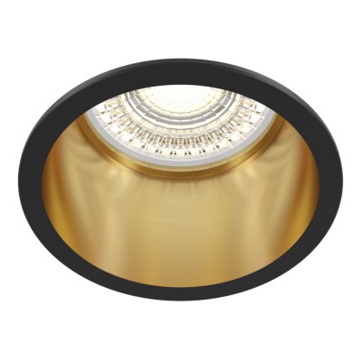 HUJUS 1x50W, GU10 Stropní podhledové bodové svítidlo, těleso kov, povrch černá, reflektor zlatá, pro žárovku 1x50W, GU10, 230V, IP20, tř.2, rozměry d=68mm, h=54mm.