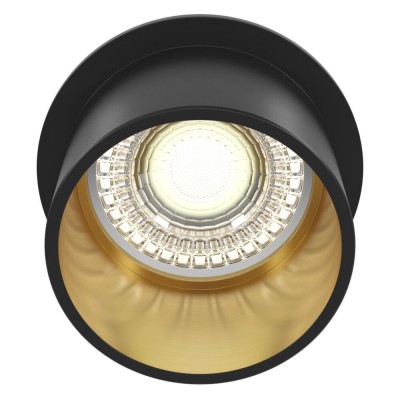 HUJUS BI 1x50W, GU10 Stropní podhledové bodové svítidlo, těleso kov, povrch černá, reflektor zlatá, pro žárovku 1x50W, GU10, 230V, IP20, tř.2, rozměry d=68mm, h=55mm.