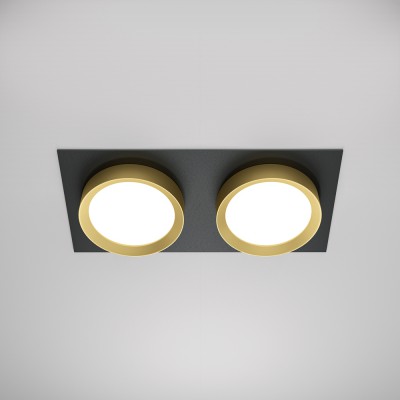 HALTE BI RC 2x15W, GX53 Stropní podhledové bodové svítidlo, těleso kov a plast, povrch černá a zlatá, pro žárovku 1x15W, GX53, IP20, tř.2, rozměry 220x110x45mm.