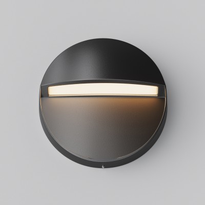 KUCI R WL 3W, IP54 Nástěnné venkovní svítidlo, těleso hliník, povrch černá/bílá, difuzor plast opál, LED 3W, 100lm, teplá 3000K, Ra80, 230V, IP54, tř.1, rozměry d=120mm, svítí dolů.