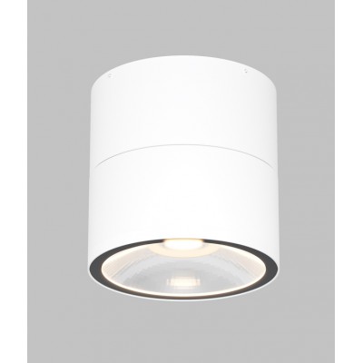 ED PL 12W IP54 Stropní přisazené bodové venkovní svítidlo, výklopné, těleso kov, povrch bílá, krycí sklo čiré, LED 12W, 1050lm, teplá 3000K, 230V, IP54, Ra80, tř.1, rozměry d=108mm, h=108mm.