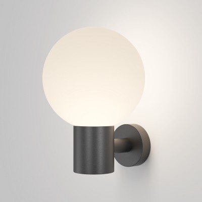 ALDA WL 1x60W, E27, IP54 Nástěnné venkovní svítidlo, těleso kov, povrch černá/šedá, difuzor plast opál, pro žárovku 1x60W, E27, 230V, IP54, tř.1, rozměry d=200mm, h=280mm