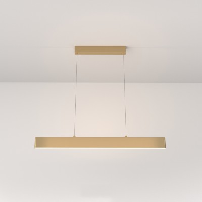 DAISE HL 30W Závěsné svítidlo, těleso kov, povrch zlatá, difuzor plast opál, LED 30W, 1400lm, teplá 3000K, Ra80, 230V, IP20, tř.1, rozměry 1185x40mm, vč závěs lanka l=1300mm, lze zkrátit, svítí nahoru/dolů.