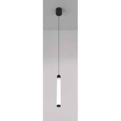 KAZI HL 10W Závěsné svítidlo, těleso hliník, povrch černá, difuzor plast opál, LED 10W, 880lm, teplá 3000K, Ra80, 230V, IP20, tř.1, rozměry d=30mm, vč závěs kabelu l=2130mm, lze zkrátit.