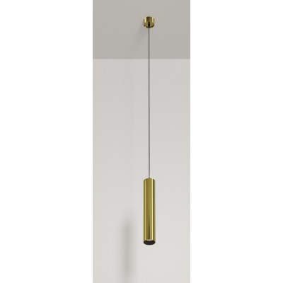 GENERO HL 12W Závěsné svítidlo, těleso kov, povrch mosaz, LED 12W, 1000lm, teplá 3000K, 230V, IP20, tř.1, rozměry d=52mm, vč závěs kabelu l=1200mm, lze zkrátit.