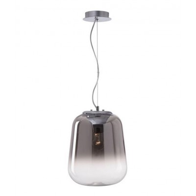 ALKA 1x60W E27 230V IP20 Závěsné svítidlo, základna kov, povrch chrom, difuzor sklo kouřová s čirým okrajem, pro žárovku 1x60W, E27, 230V, IP20, rozměry d=330mm, h=420mm, vč.závěsného kabelu l=1200mm, lze zkrátit