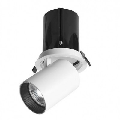 PHOEBE LED 1x30W 3000K 2890LM 230V IP20 TŘ.1 Stropní, podhledové svítidlo, velký úhel vyklopení 60°, základna hliník, povrch bílá, LED 1x30W, teplá 3000K, 2890lm, vyzař. úhel 36°, 230V, IP20, tř.1, rozměry d=140mm h=160-263mm