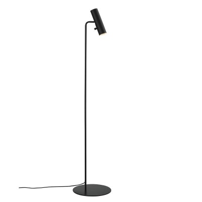 ALIEN Stojací lampa, nastavitelný směr svícení, těleso kov, povrch černá, pro žárovku GU10 max. 8W, 230V, IP20, tř.2, h=1410mm, stínítko d=60mm, úhel otočení 90°, včetně vypínače kabelu - černá, l=2500mm