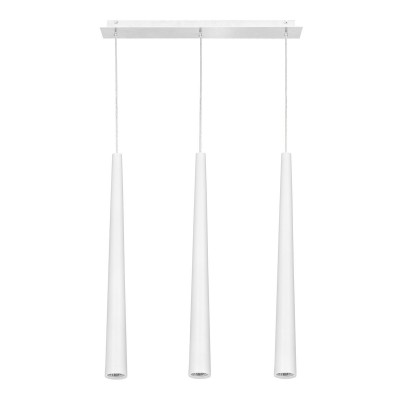 LEPORTE 3 Závěsné svítidlo, těleso kov, povrch bílá, pro žárovku 3x35W, GU10. 230V, IP20, tř.1, rozměry 640x600mm, vč závěsu l=800mm lze zkrátit