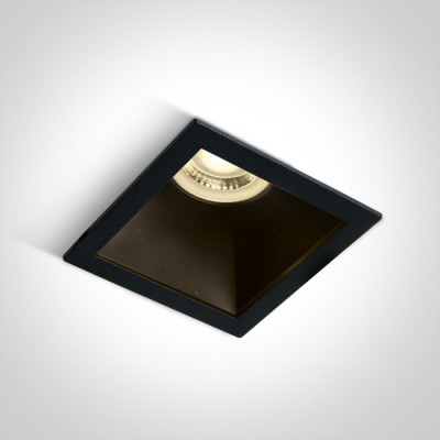 MIKE BI 1x10W GU10 Stropní podhledové, bodové, Darklight, svítidlo, těleso kov, povrch bílá/černá, reflektor černá/mosaz/měděná, pro žárovku 1x10W, GU10, MR16, 230V, IP20, tř.1, rozměry 84x45x84mm.