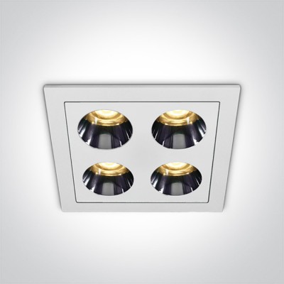 LOVAN BI SQ 10W Stropní podhledové, bodové, Darklight, svítidlo, těleso kov, povrch bílá, LED 10W, 700lm, teplá 3000K, vyzař. úhel 38°, Ra90, 230V, IP20, tř.2, rozměry 75x42x75mm.