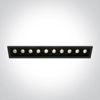 NAMUR BI 10x2W Stropní, podhledové, bodové, buňkové, svítidlo, těleso kov, povrch černá, LED 10x2W, 10x160lm, stmívatelné, vyzař. úhel 30°, 700mA, Ra90, IP20, tř.3, rozměry 281x47x45mm, driver SAMOSTATNĚ